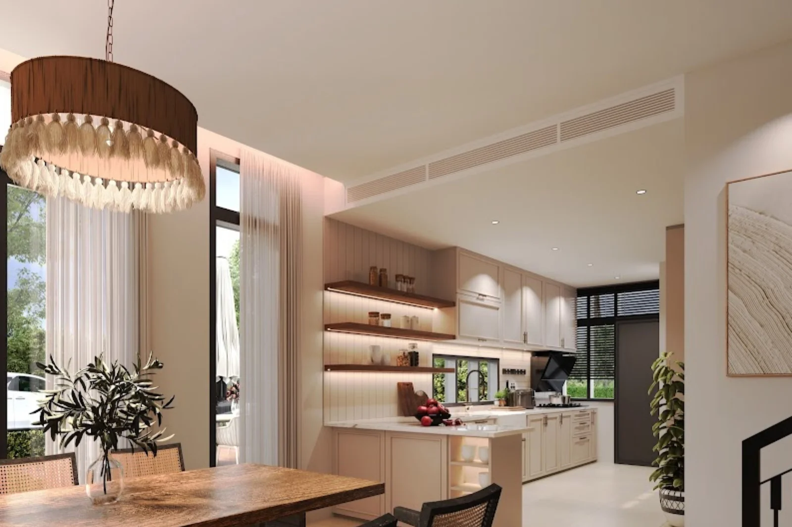 Open kitchen render, Sanubari 4A show unit